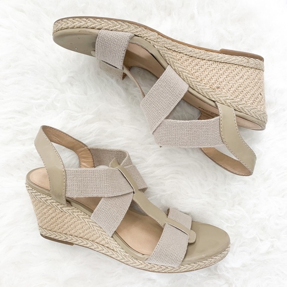 Lucky Brand Beige Espadrille Straw Wedges - Picture 4 of 6